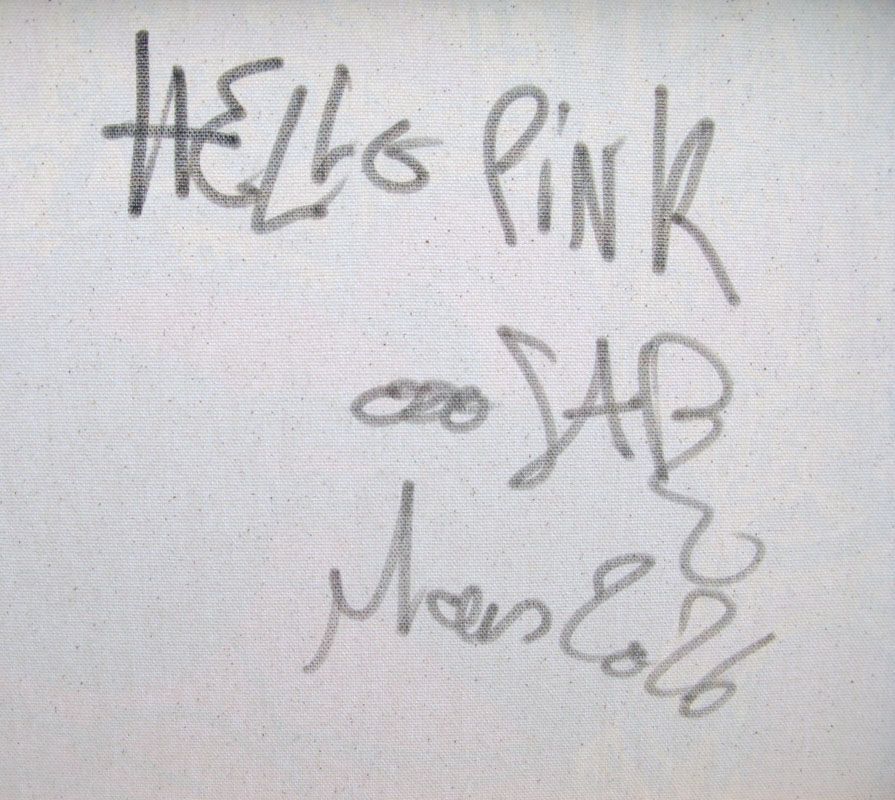 Tableau de RICO SAB a pour titre  Hello Pink style street pop art, street art dim : RICO SABprix:290