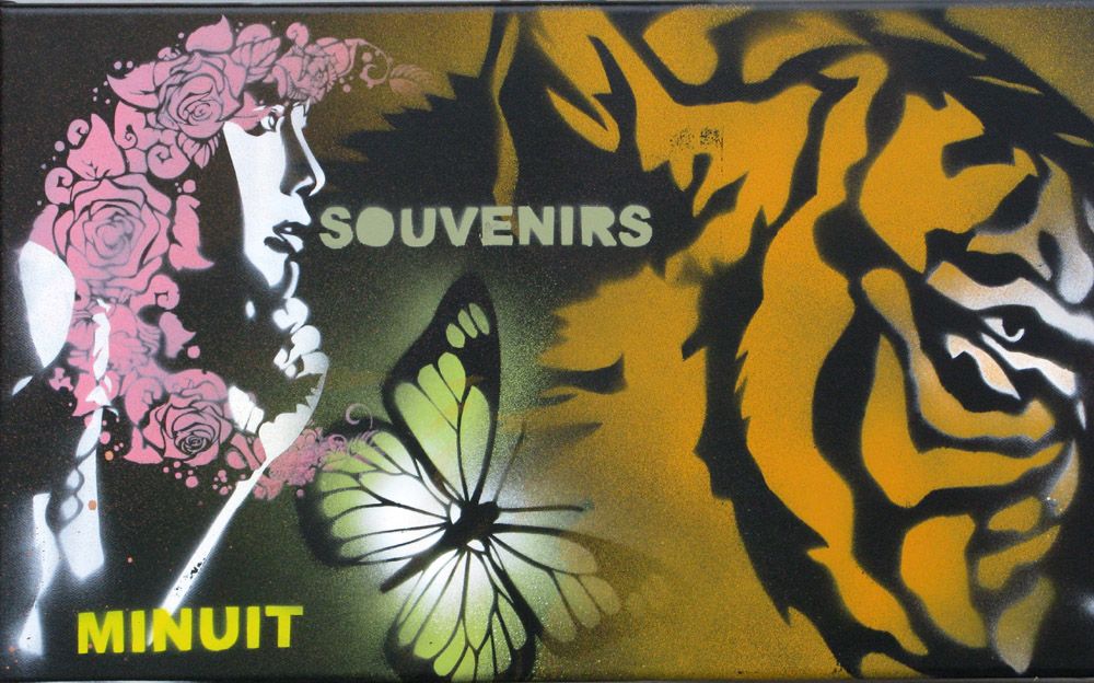 Tableau de KARO TRASS a pour titre  Histoire courte style street pop art, street art dim : KARO TRASSprix:350