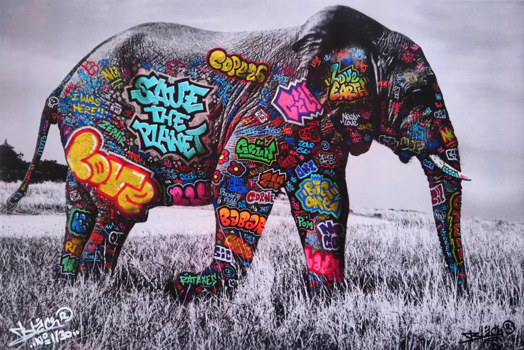 Editions d'art de BLACH a pour titre  Eléphant style street art dim : BLACHprix:100