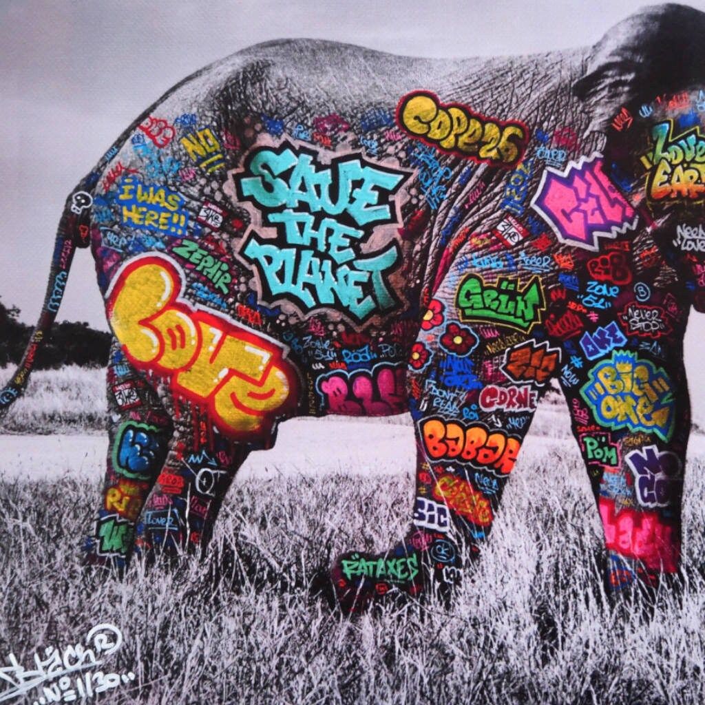 Editions d'art de BLACH a pour titre  Eléphant style street art dim : BLACHprix:100