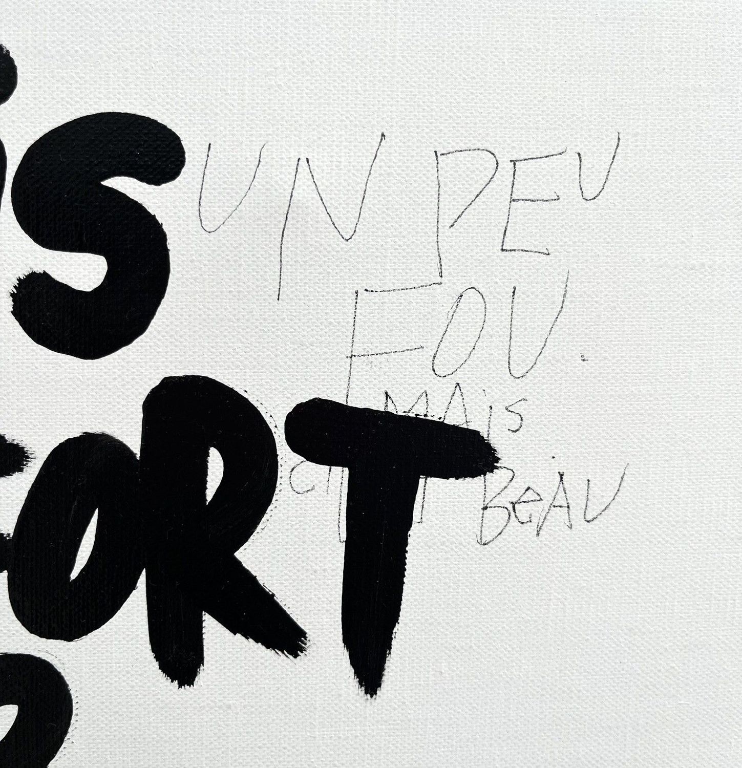 Tableau de L'OISEAU NOIR a pour titre  Je vis trop fort style graphique dim : L'OISEAU NOIRprix:320