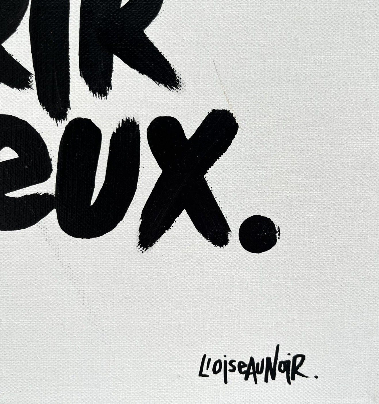 Tableau de L'OISEAU NOIR a pour titre  Je vis trop fort style graphique dim : L'OISEAU NOIRprix:320