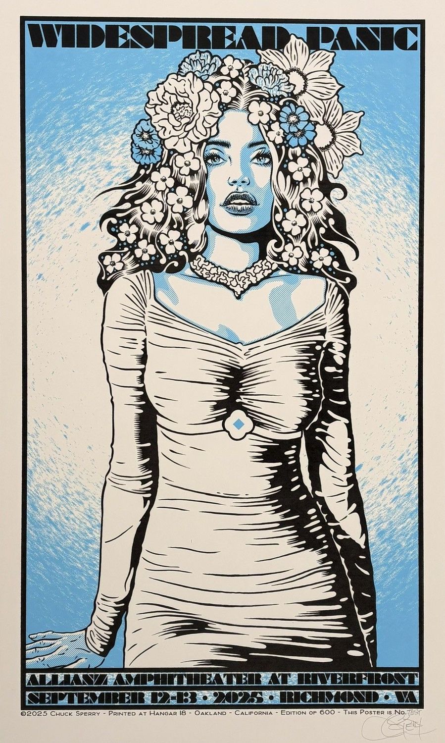 Editions d'art de CHUCK SPERRY a pour titre  JUNO, WIDSPREAD PANIC TEST BLEU ET BLANC style expo chuck dim : CHUCK SPERRYprix:600