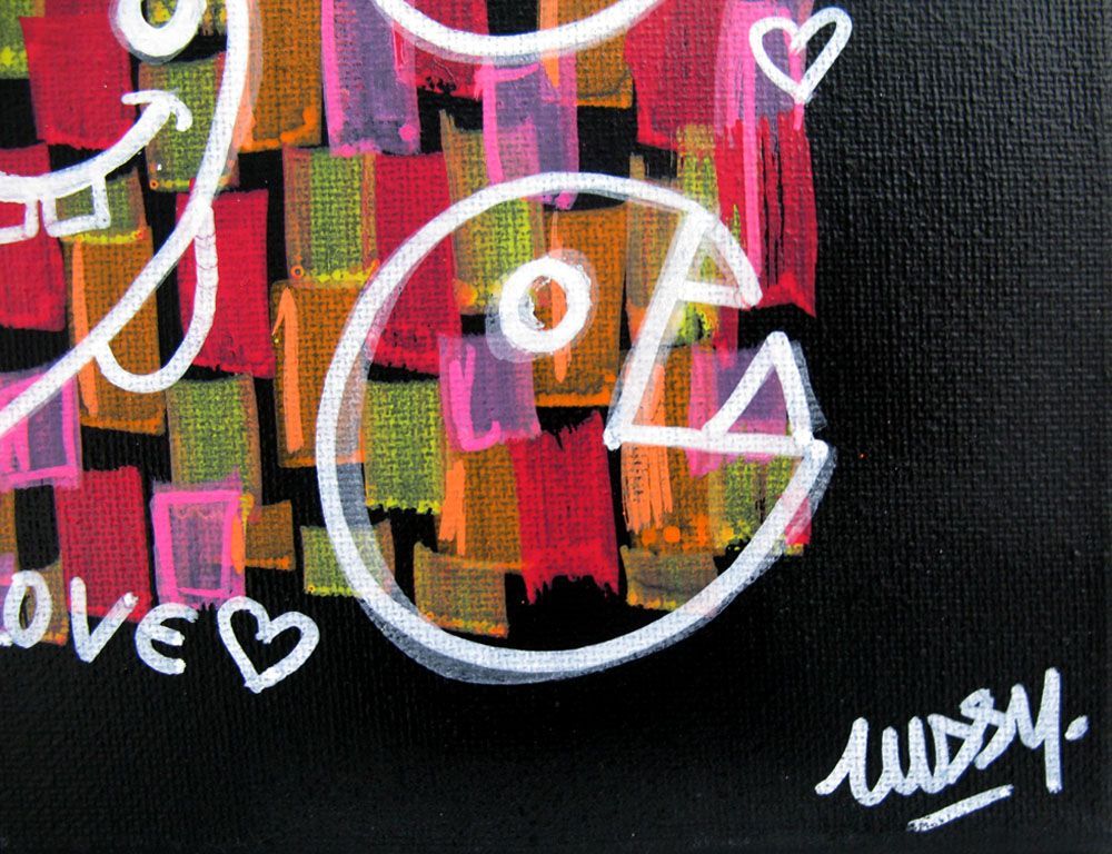 Tableau de LUSSY a pour titre  kawaï graff style graffiti, street pop art dim : LUSSYprix:80