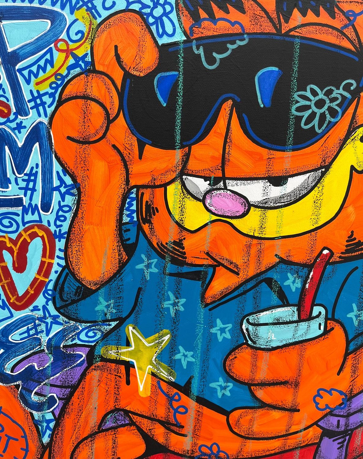 Tableau de RICO SAB a pour titre  Keep Kalm, Be Free style street pop art, street art dim : RICO SABprix:250