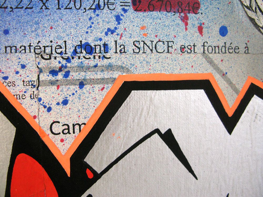 Tableau de KENY a pour titre  Prejudice style graffiti, street art dim : KENYprix:390