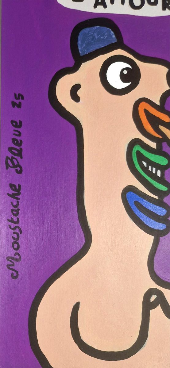 Dessin de MOUSTACHE BLEUE a pour titre  L'amour fou style figuratif dim : MOUSTACHE BLEUEprix:60