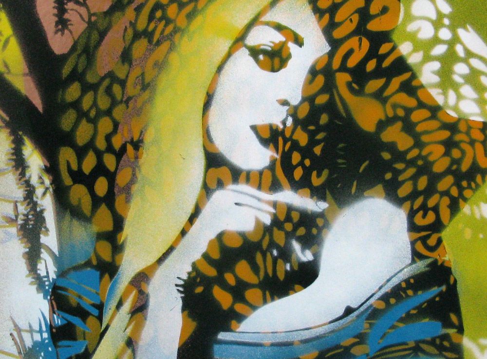 Tableau de KARO TRASS a pour titre  La jungle de margaux style street pop art, street art dim : KARO TRASSprix:170