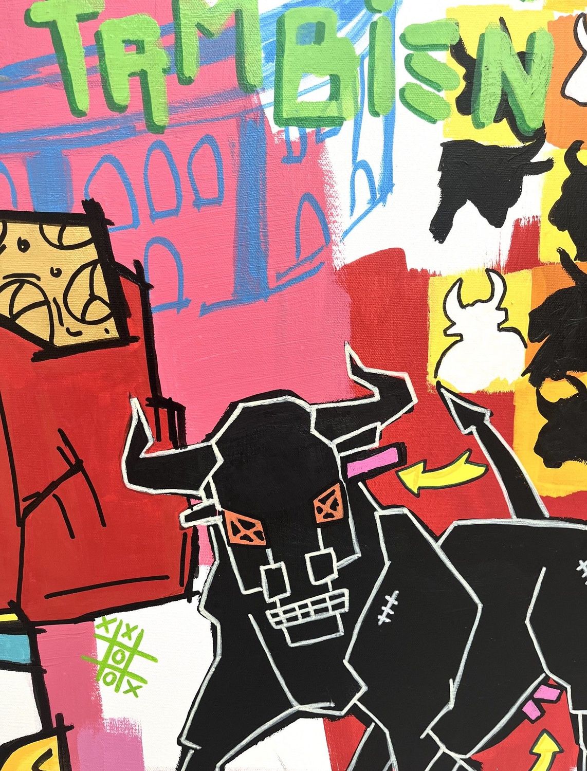 Tableau de Patrice ALMODOVAR a pour titre  La muerta esta ahi style street pop art dim : Patrice ALMODOVARprix:2200