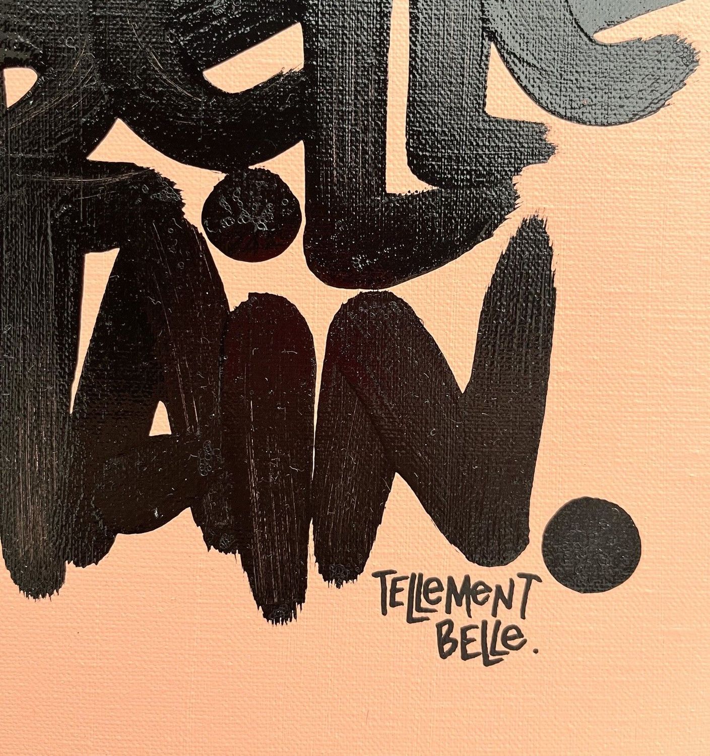 Tableau de L'OISEAU NOIR a pour titre  La vie est belle style graphique dim : L'OISEAU NOIRprix:320