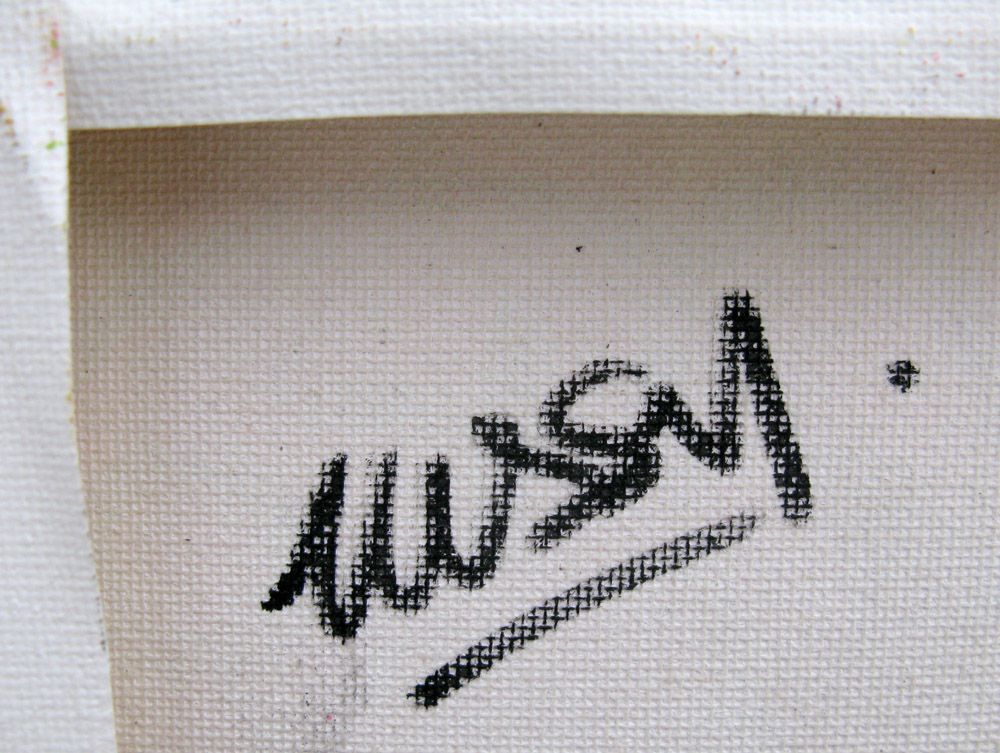 Tableau de LUSSY a pour titre  lapin posca black style graffiti, street pop art dim : LUSSYprix:80