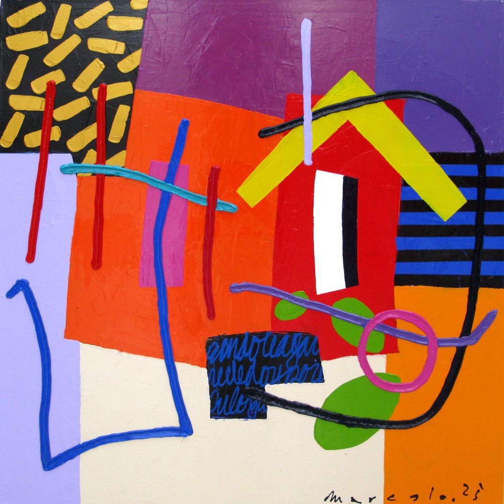 Tableau de MARCELLO CID SAINT JEAN a pour titre  Le monde imaginaire style abstrait dim : MARCELLO CID SAINT JEANprix:850