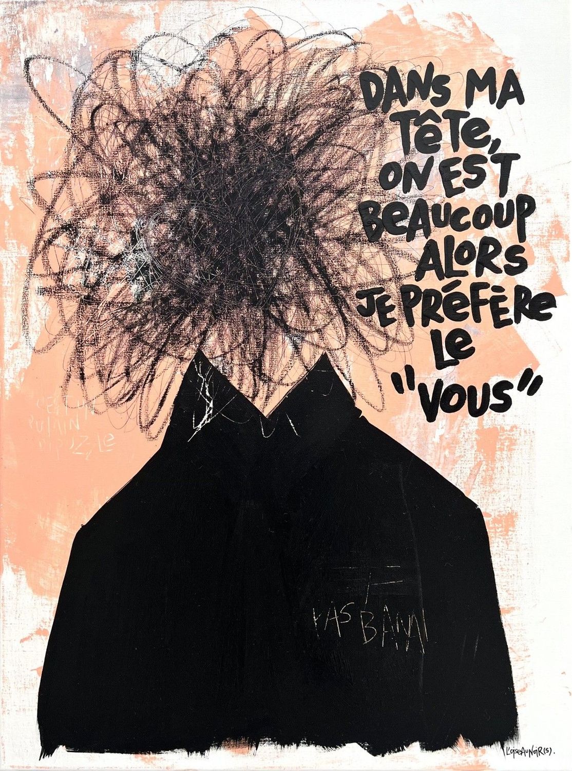 Tableau de L'OISEAU NOIR a pour titre  Le vous style graphique dim : L'OISEAU NOIRprix:750