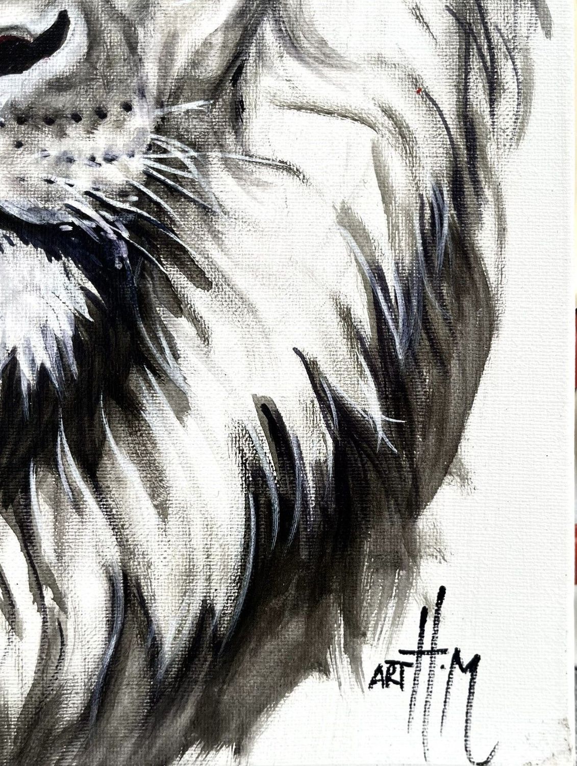 Tableau de ART HM a pour titre  Lion style figuratif, graphique dim : ART HMprix:300