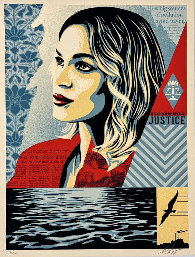 Lithographie graphique moyen format Environmental Justice – OBEY : SHEPARD FAIREY – 61 × 45 cm
