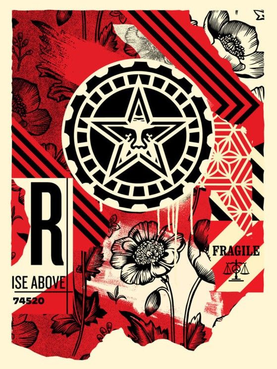Lithographie graphique moyen format Gears of justice – OBEY : SHEPARD FAIREY – 61 × 45 cm