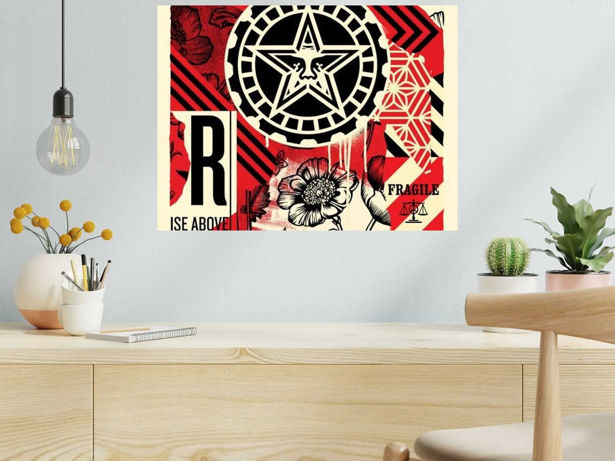 Lithographie Gears of justice de OBEY : SHEPARD FAIREY dans un intérieur – 61 × 45 cm