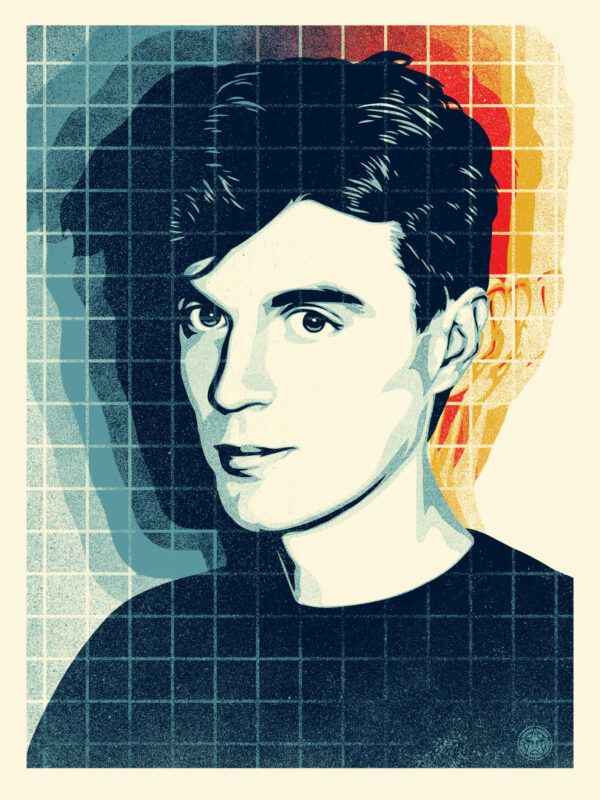 Lithographie graphique moyen format Overloading the grid (David Byrne) – OBEY : SHEPARD FAIREY – 61 × 45 cm