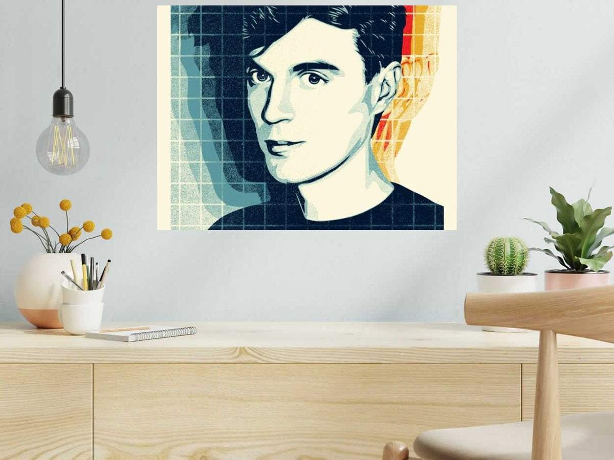 Lithographie Overloading the grid (David Byrne) de OBEY : SHEPARD FAIREY dans un intérieur – 61 × 45 cm