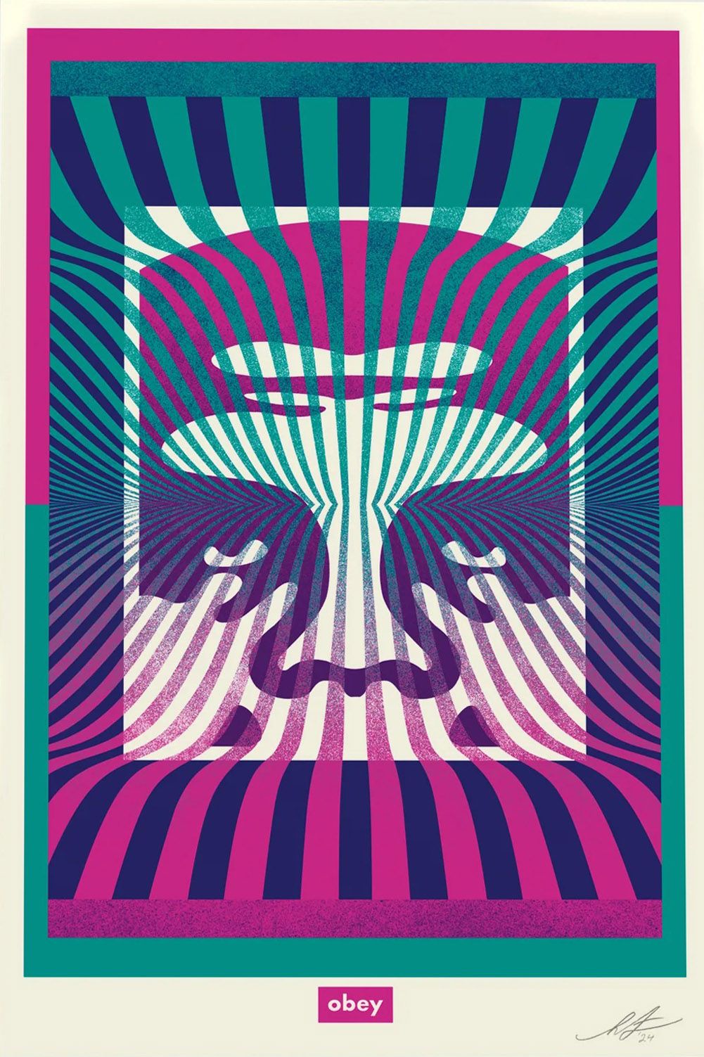 Lithographie moyen format Op Art Icon Offset – OBEY : SHEPARD FAIREY – 61 × 91 cm