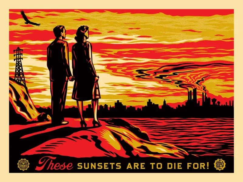 Lithographie moyen format These Sunsets Are To Die For! – OBEY : SHEPARD FAIREY – 61 × 91 cm