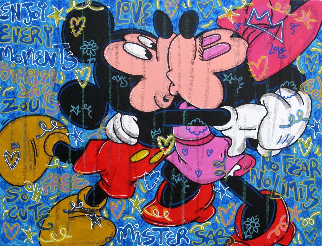 Tableau de RICO SAB a pour titre  Love Yeah style street pop art dim : RICO SABprix:450