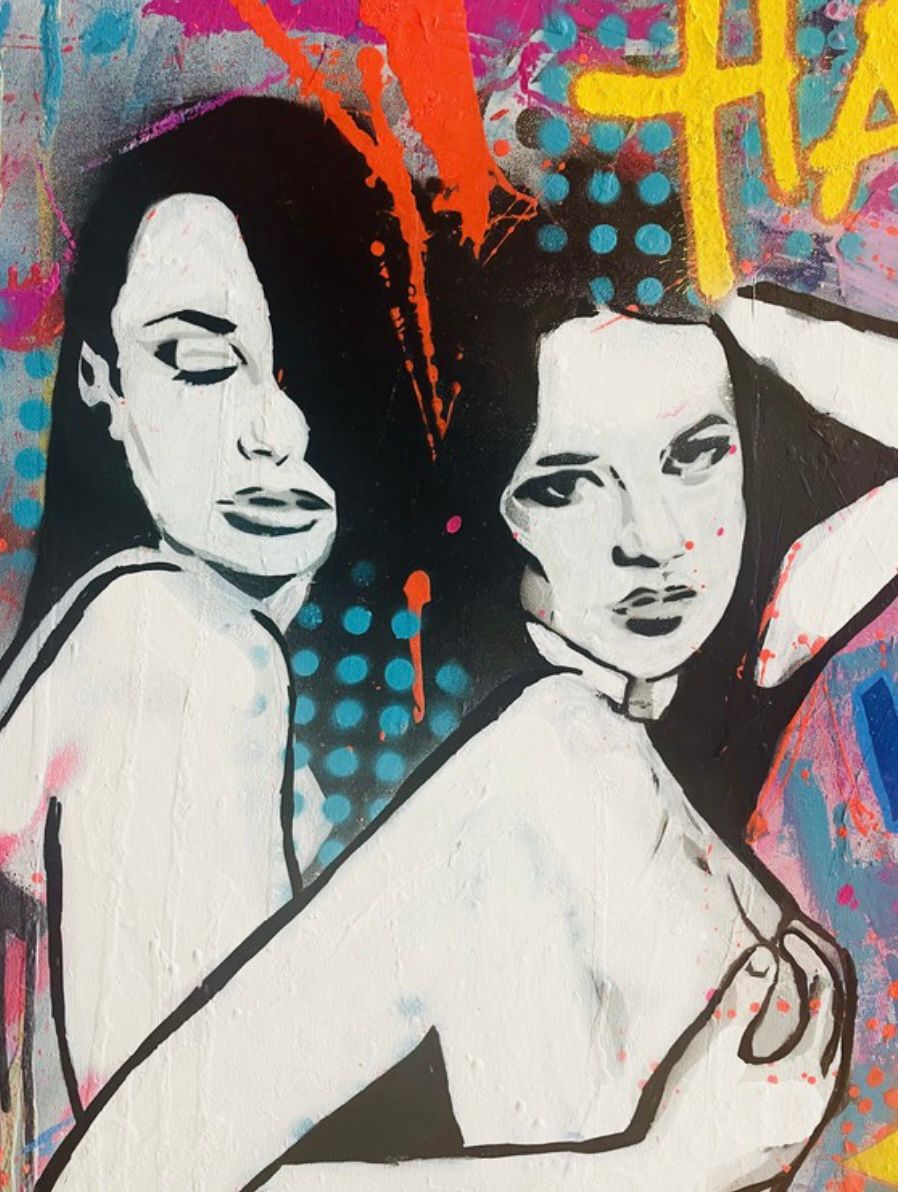 Tableau de SARA CHELOU a pour titre  Love legalize it style street pop art dim : SARA CHELOUprix:750