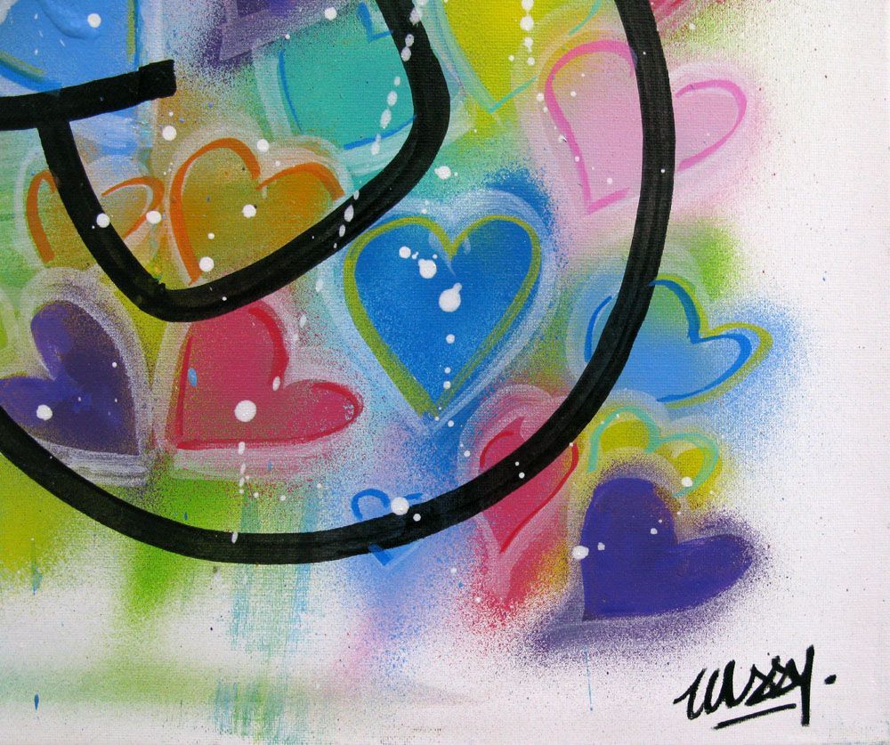 Tableau de LUSSY a pour titre  lussy cat eyes style graffiti, street pop art dim : LUSSYprix:340