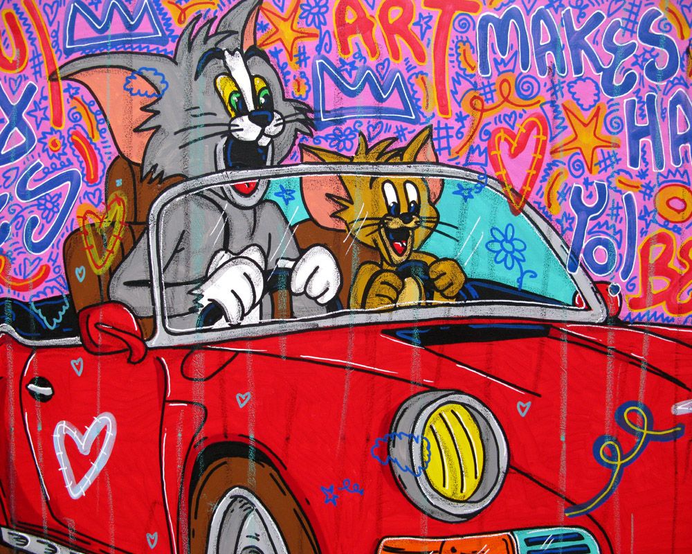 Tableau de RICO SAB a pour titre  Makes you happy style street pop art, street art dim : RICO SABprix:1350