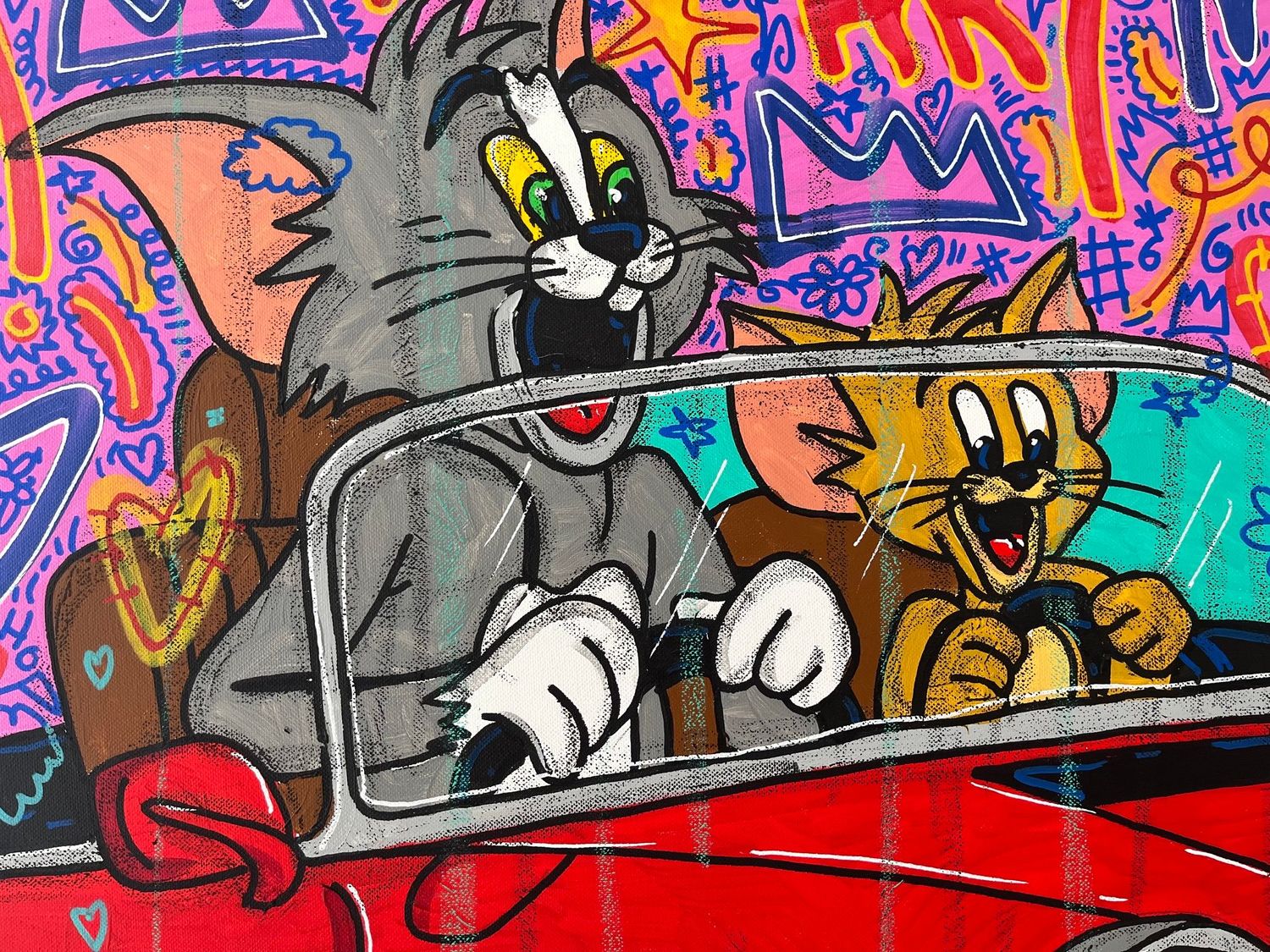 Tableau de RICO SAB a pour titre  Makes You Happy style street pop art, street art dim : RICO SABprix:1350