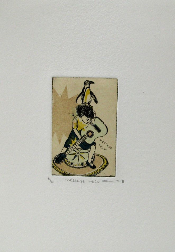 Dessin de ATSUKO ISHII a pour titre  MESSAGE REÇU style figuratif dim : ATSUKO ISHIIprix:40