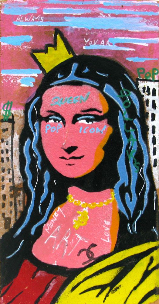 Sculpture de TIM6T a pour titre  MONA QUEEN OF POP ART style street pop art dim : TIM6Tprix:150