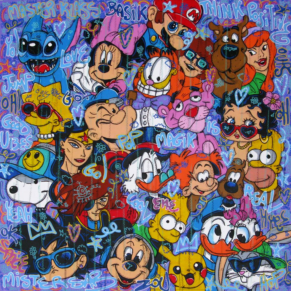 Tableau de RICO SAB a pour titre  My own world style street pop art, street art dim : RICO SABprix:1500