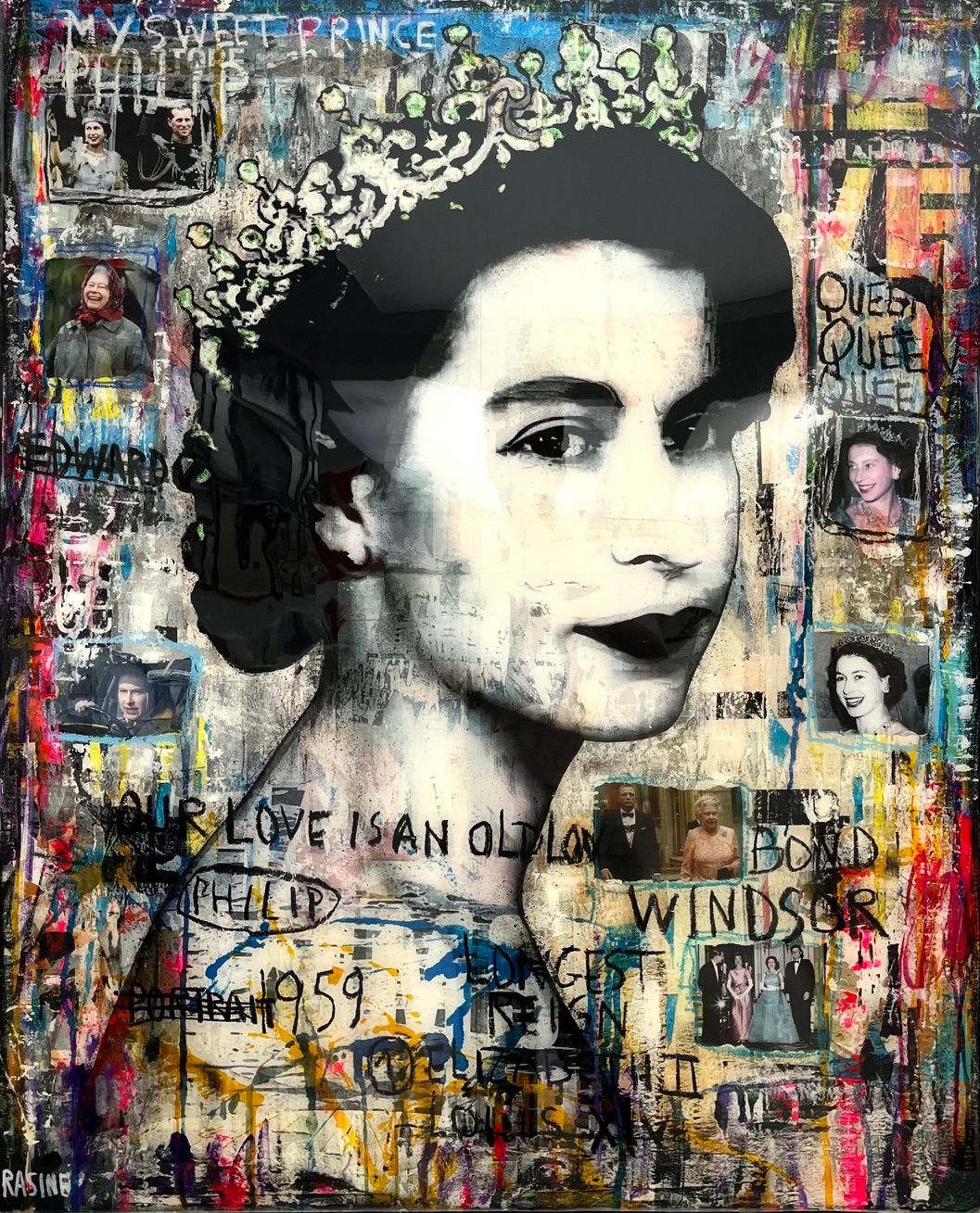 Tableau de THIERRY RASINE a pour titre  My sweet Prince style street pop art dim : THIERRY RASINEprix:1400