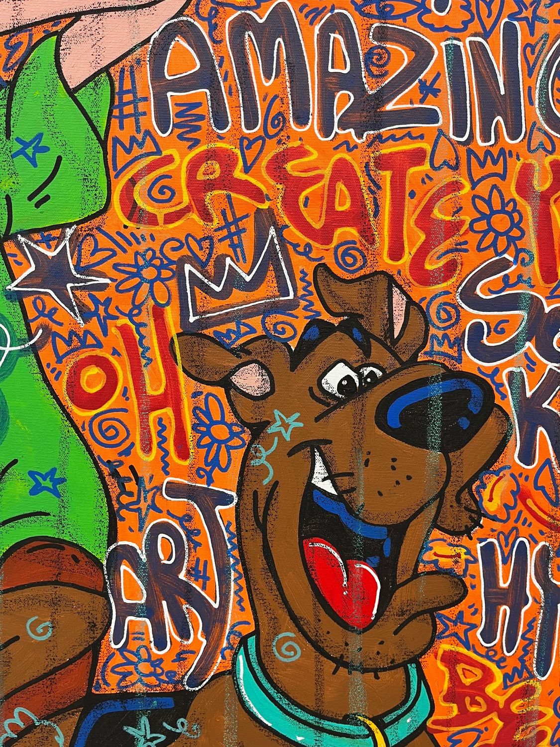 Tableau de RICO SAB a pour titre  No Fear, No Limits style street pop art, street art dim : RICO SABprix:800
