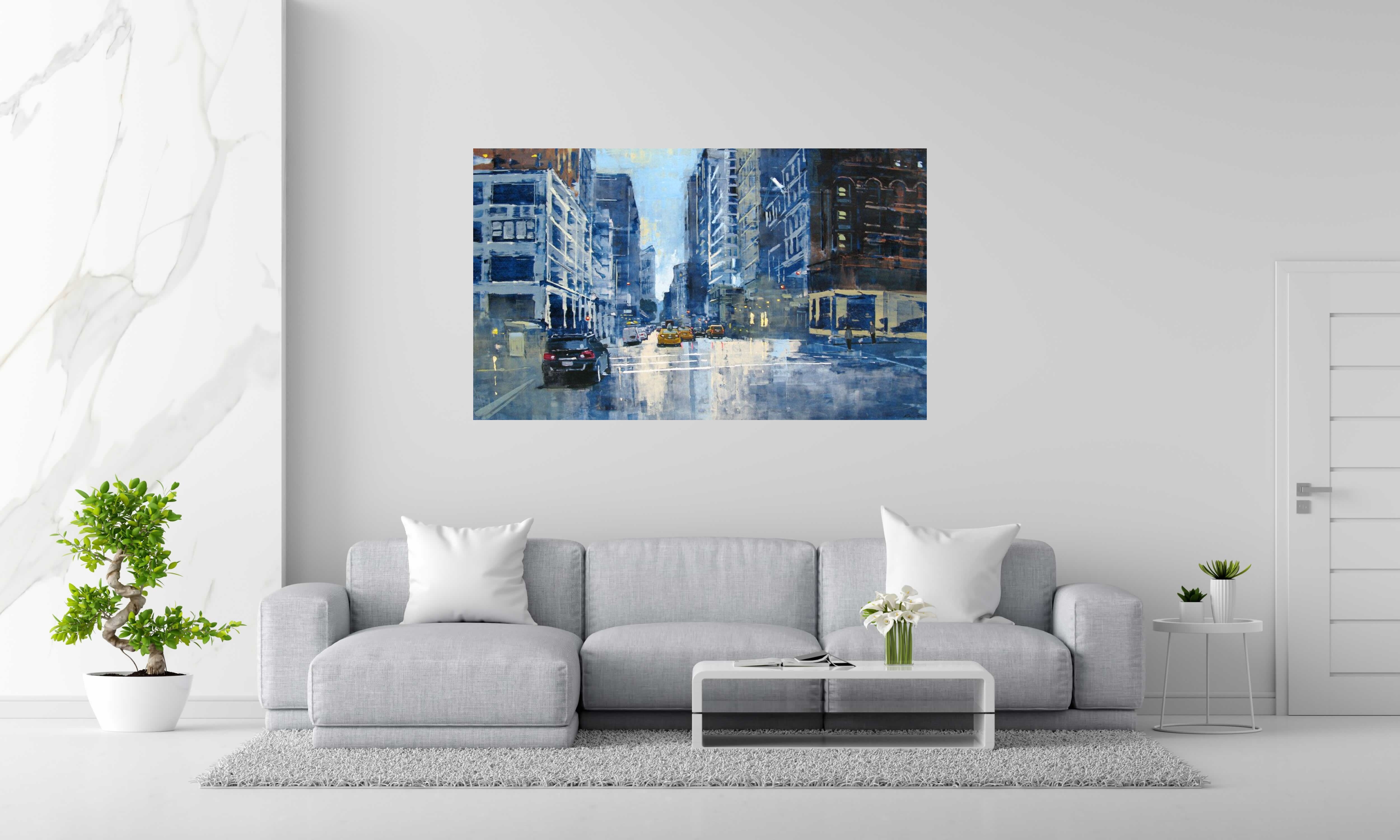 Tableau de ADRIEN FAVEAU a pour titre  SUNNY 5TH AVENUE style figuratif dim : ADRIEN FAVEAUprix:2500