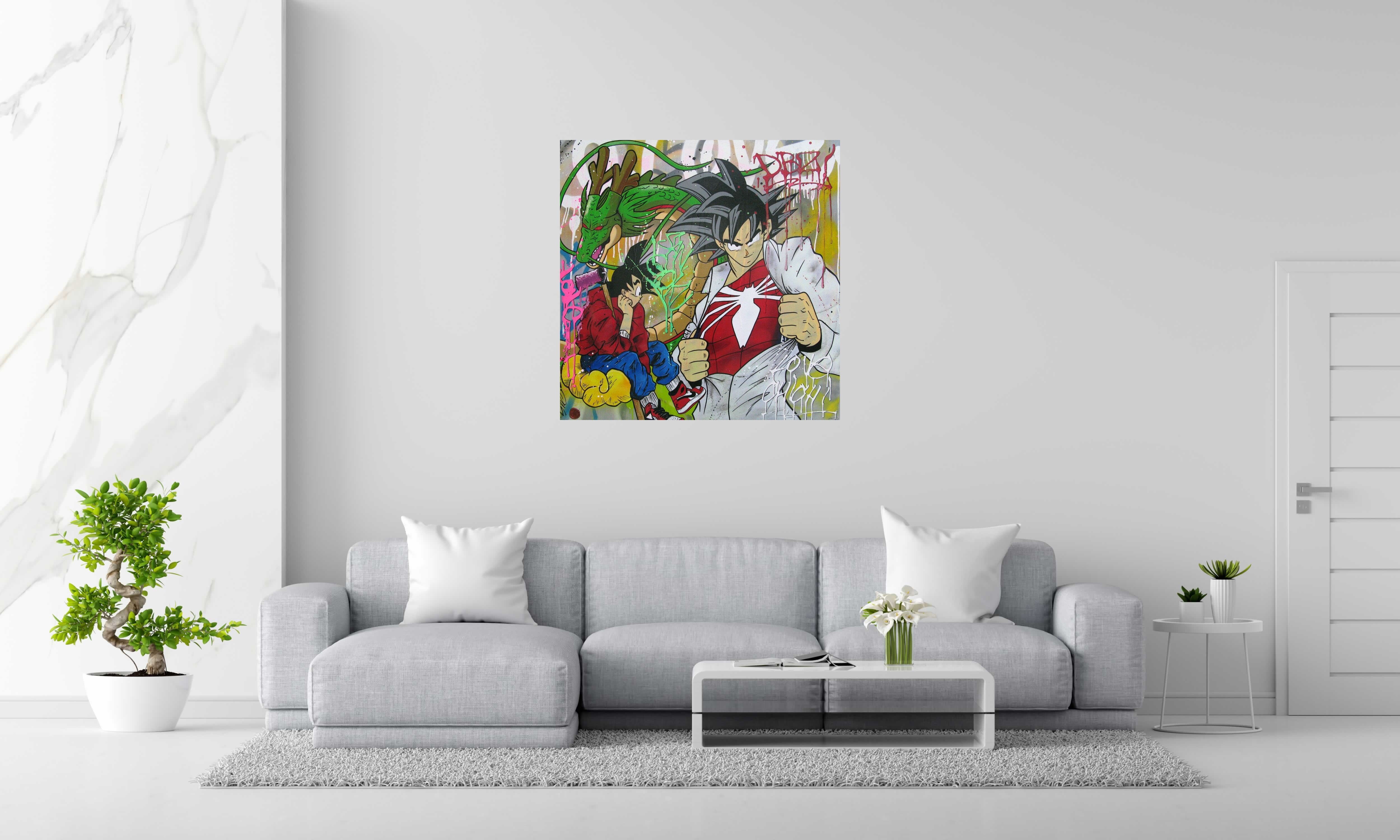 Tableau de JUG a pour titre  SPIDER DRAGON style street pop art dim : JUGprix:900