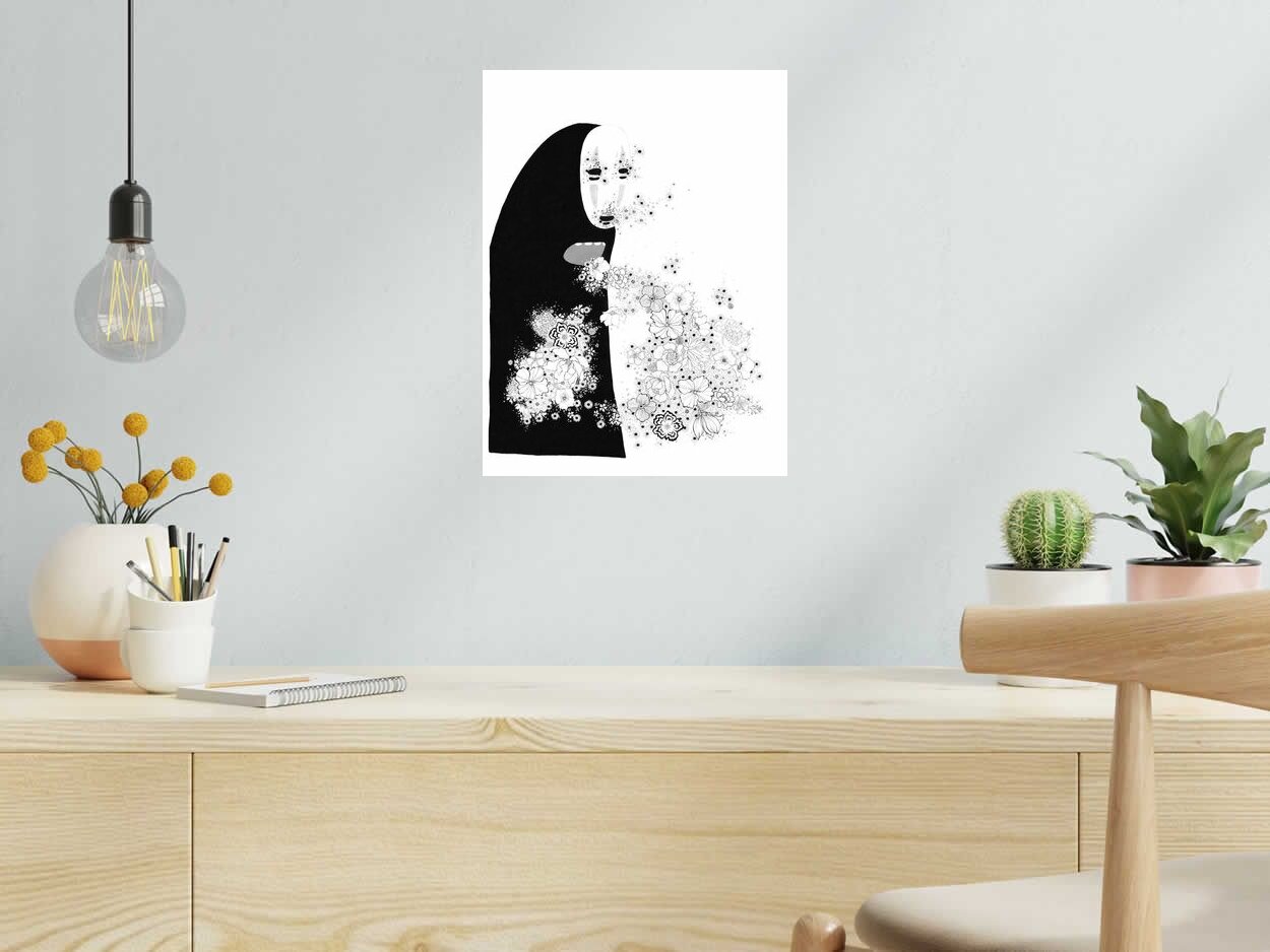 Editions d'art de CAMILLE POLI a pour titre  FLOWER CHIHIRO II style figuratif, graphique dim : CAMILLE POLIprix:90