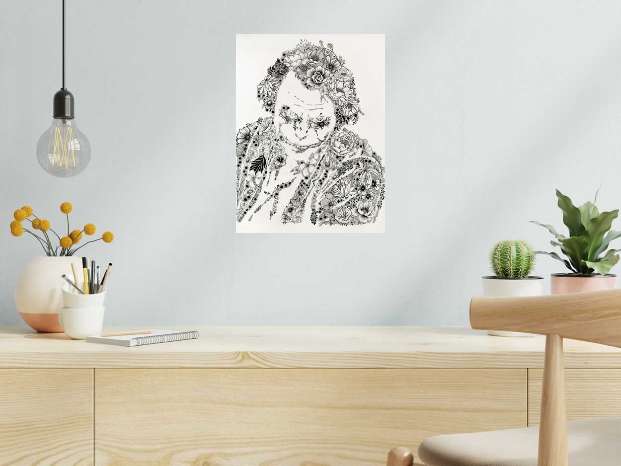 Editions d'art de CAMILLE POLI a pour titre  FLOWER JOKER II style figuratif, graphique dim : CAMILLE POLIprix:90
