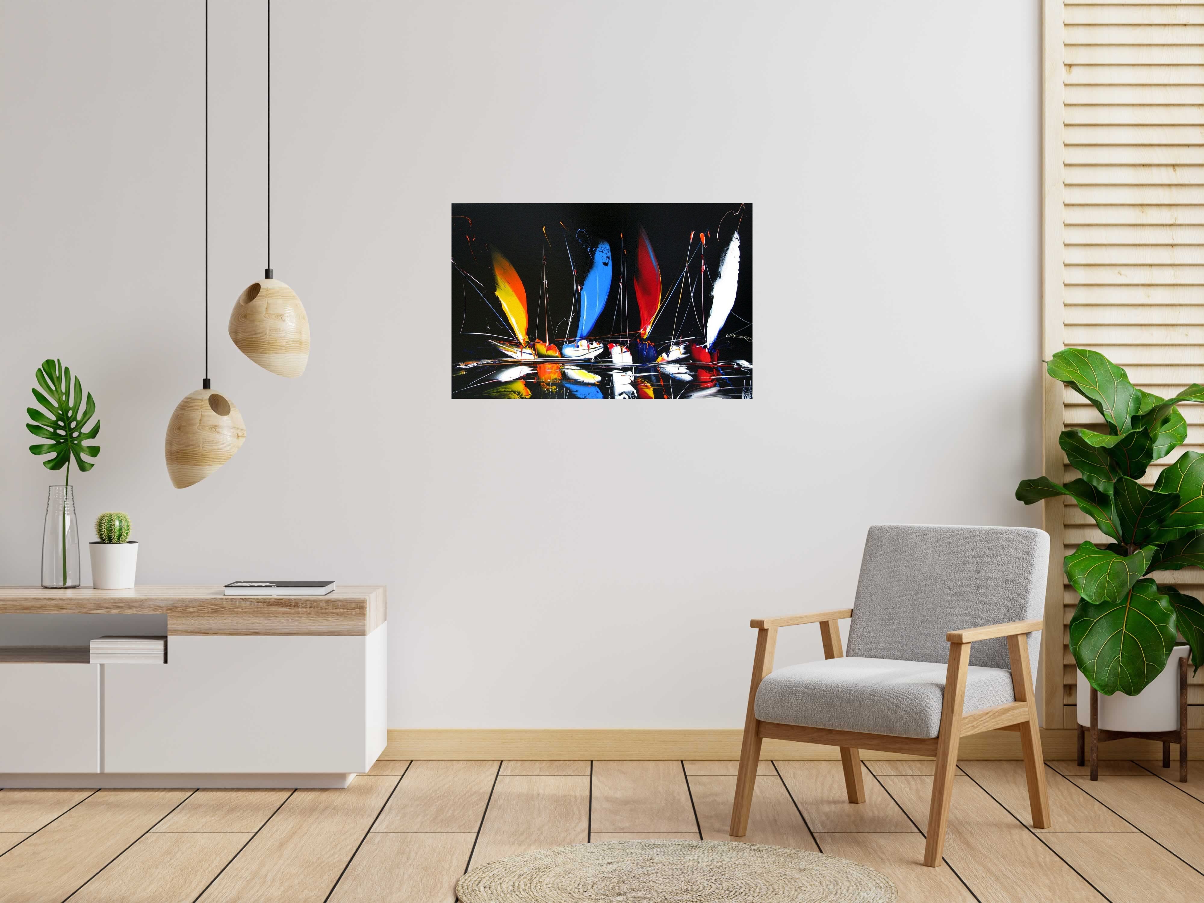 Tableau de F. BOUTET a pour titre  MARINE ABSTRAITE 2023-06 style abstrait dim : F. BOUTETprix:800