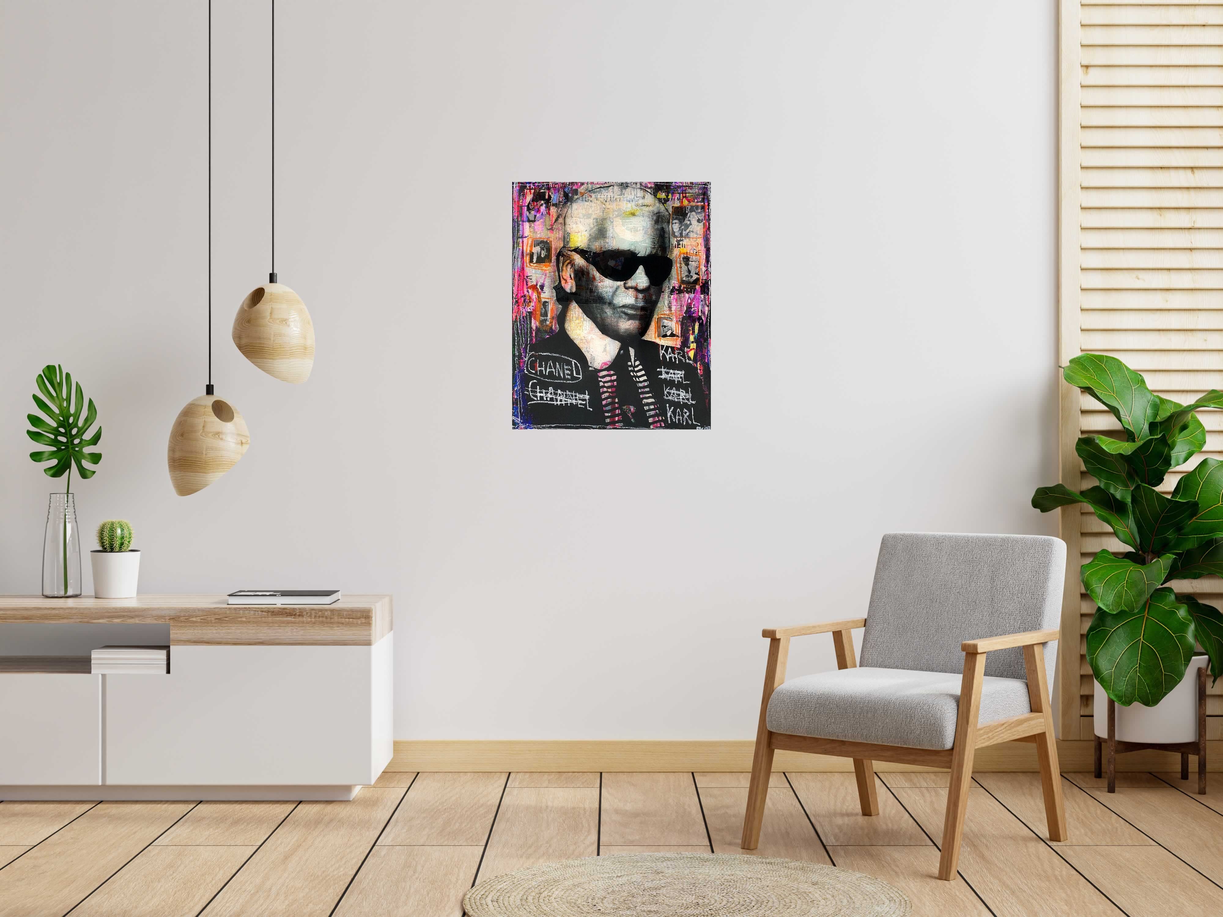 Tableau de THIERRY RASINE a pour titre  Karl and Chanel style street pop art dim : THIERRY RASINEprix:1000