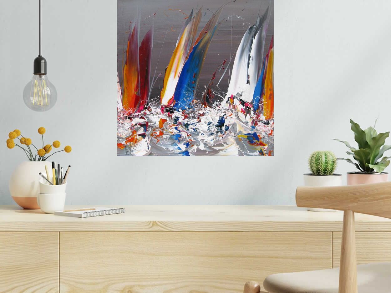 Tableau de F. BOUTET a pour titre  MARINE ABSTRAITE 2023-25 style abstrait dim : F. BOUTETprix:300
