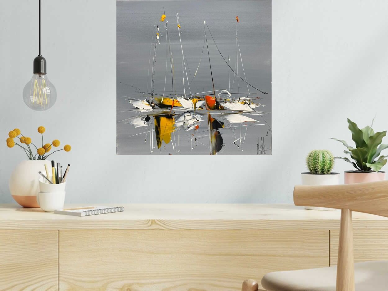 Tableau de F. BOUTET a pour titre  MARINE ABSTRAITE 2023-28 style abstrait dim : F. BOUTETprix:300