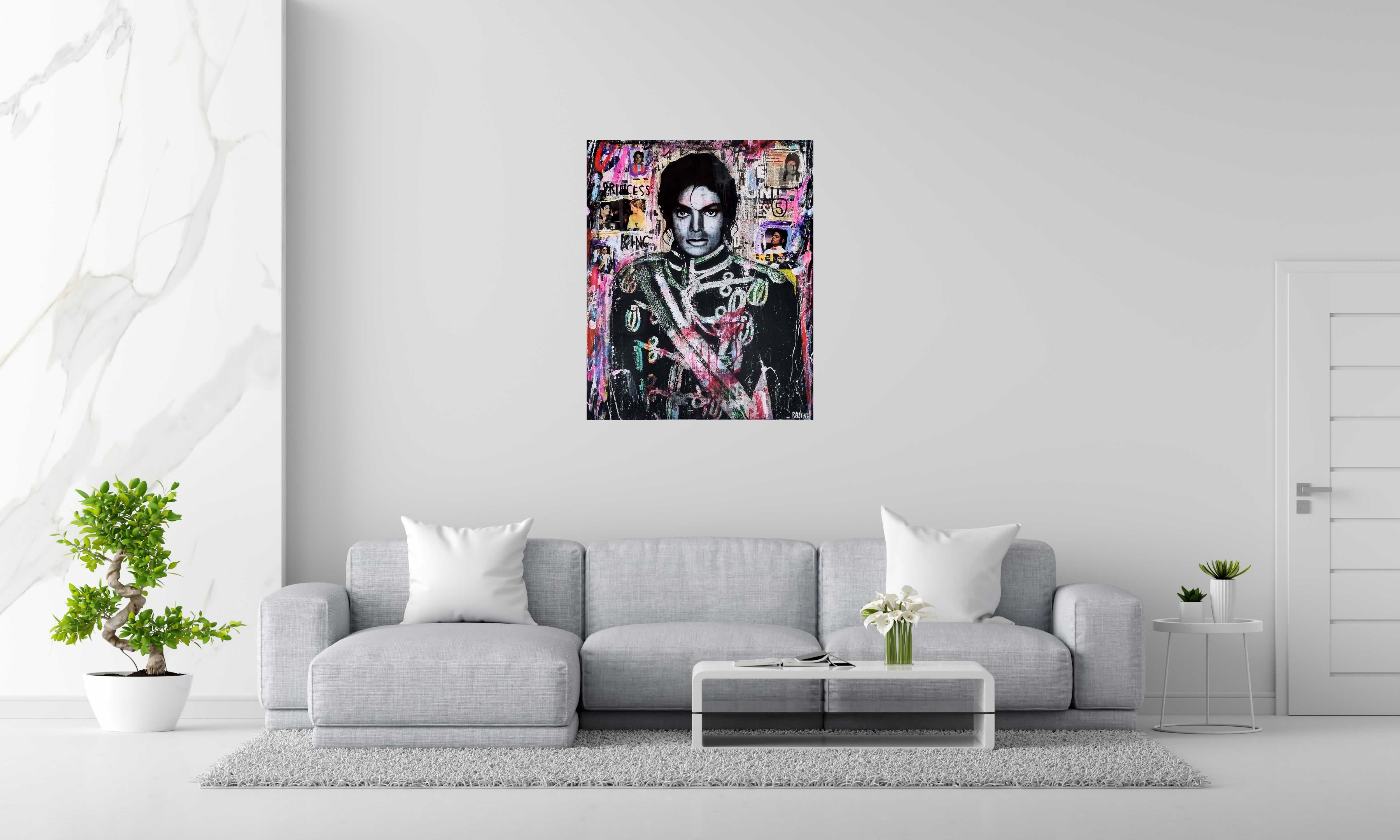 Tableau de THIERRY RASINE a pour titre  Michael style street pop art, street art dim : THIERRY RASINEprix:1200