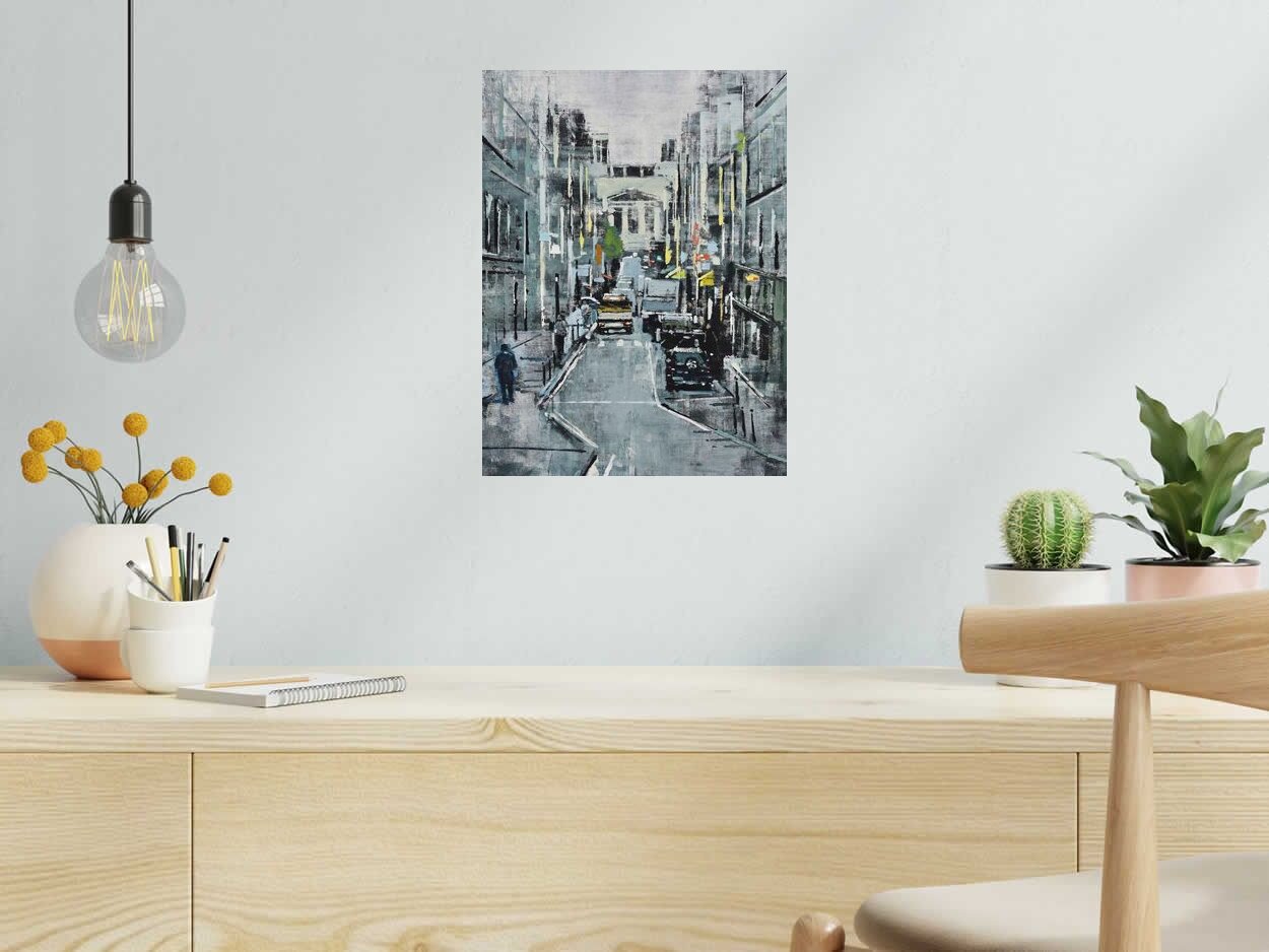Editions d'art de ADRIEN FAVEAU a pour titre  RUE D'HAUTEVILLE I style figuratif dim : ADRIEN FAVEAUprix:70