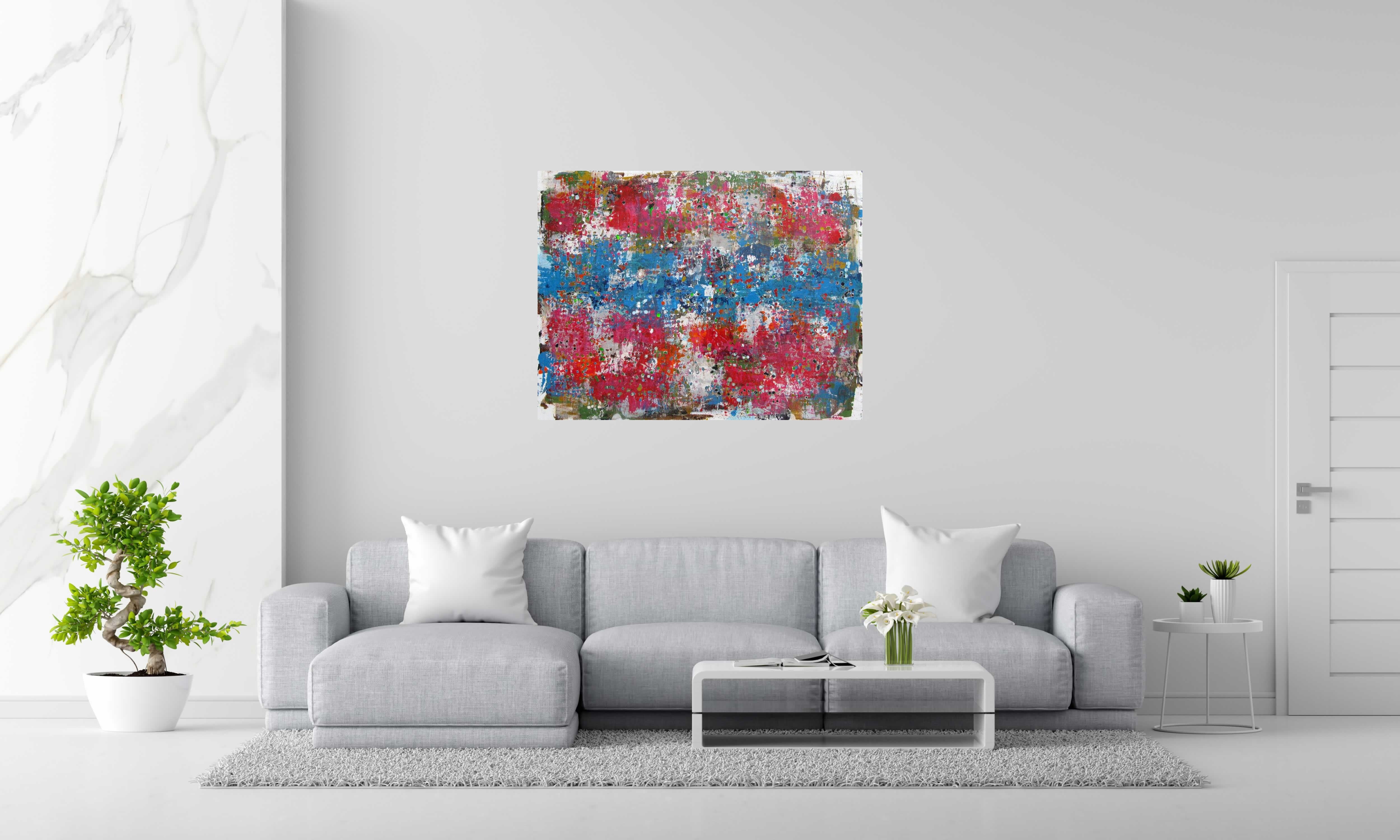 Tableau de CELINE WEBER a pour titre  STONE SAPHIR style abstrait dim : CELINE WEBERprix:1150