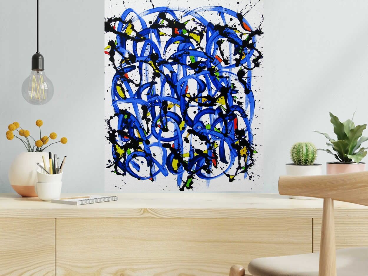 Tableau de STEPHANE RIME a pour titre  NONAME D101 style abstrait dim : STEPHANE RIMEprix:350