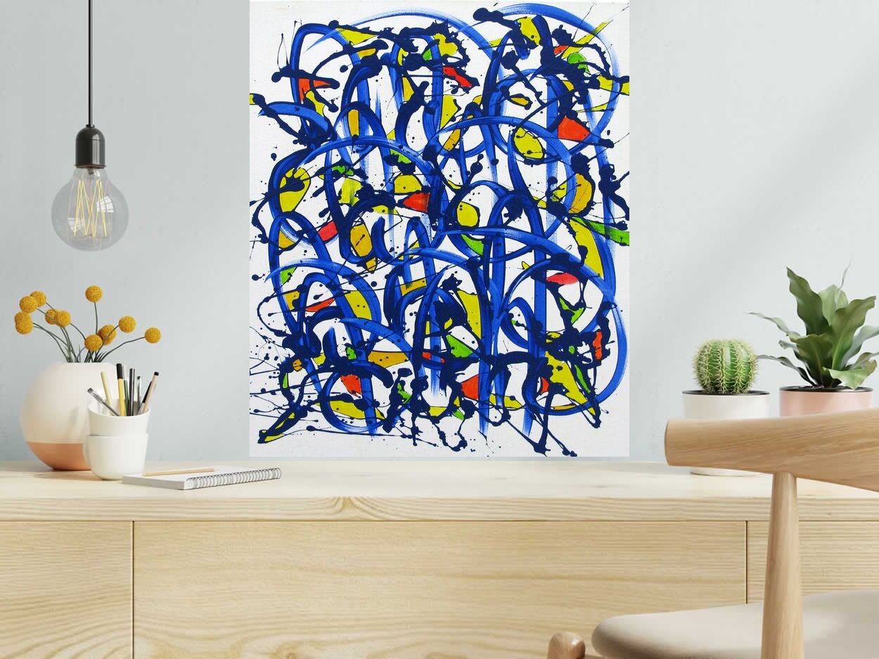 Tableau de STEPHANE RIME a pour titre  NONAME D102 style abstrait dim : STEPHANE RIMEprix:430
