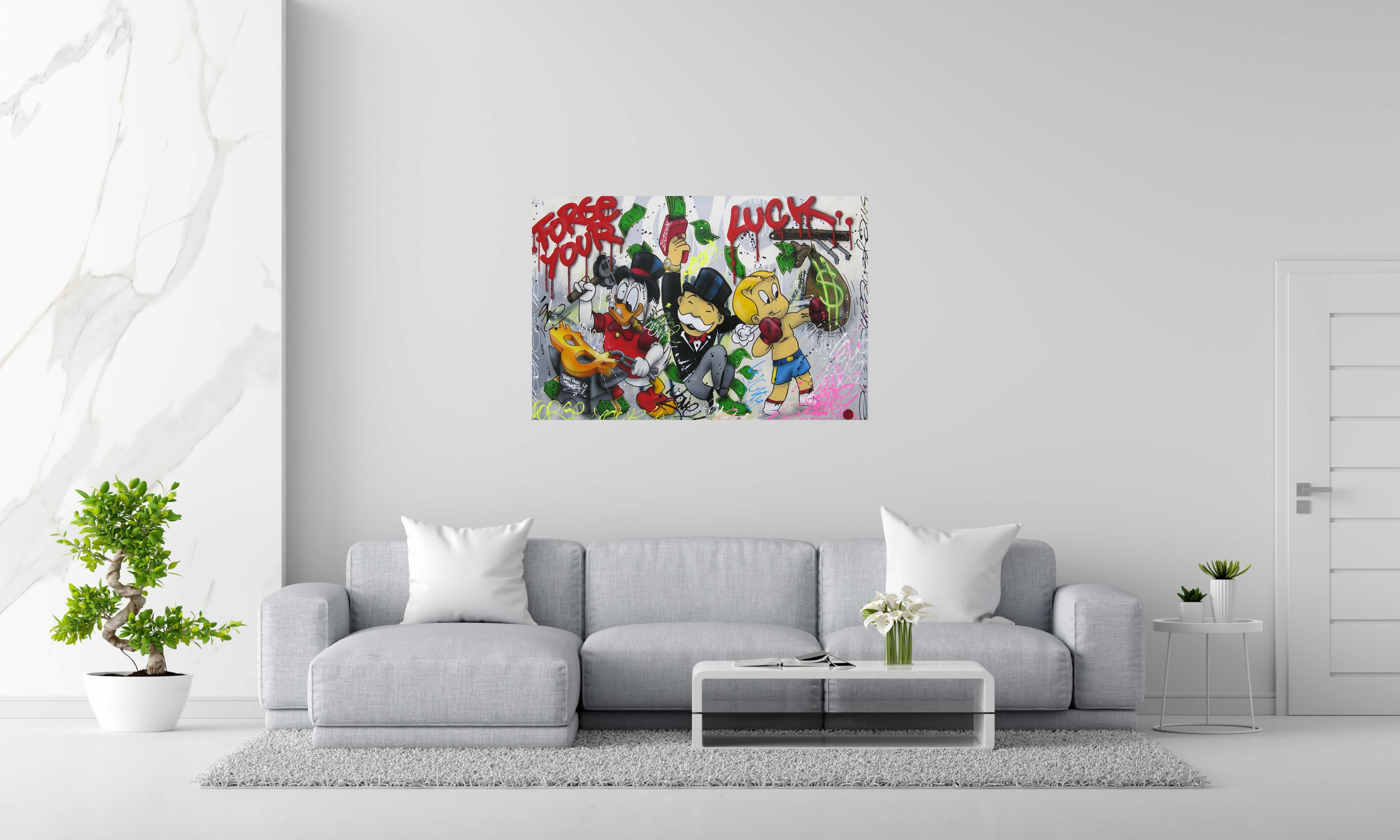 Tableau de JUG a pour titre  Forge your luck style street pop art, street art dim : JUGprix:900