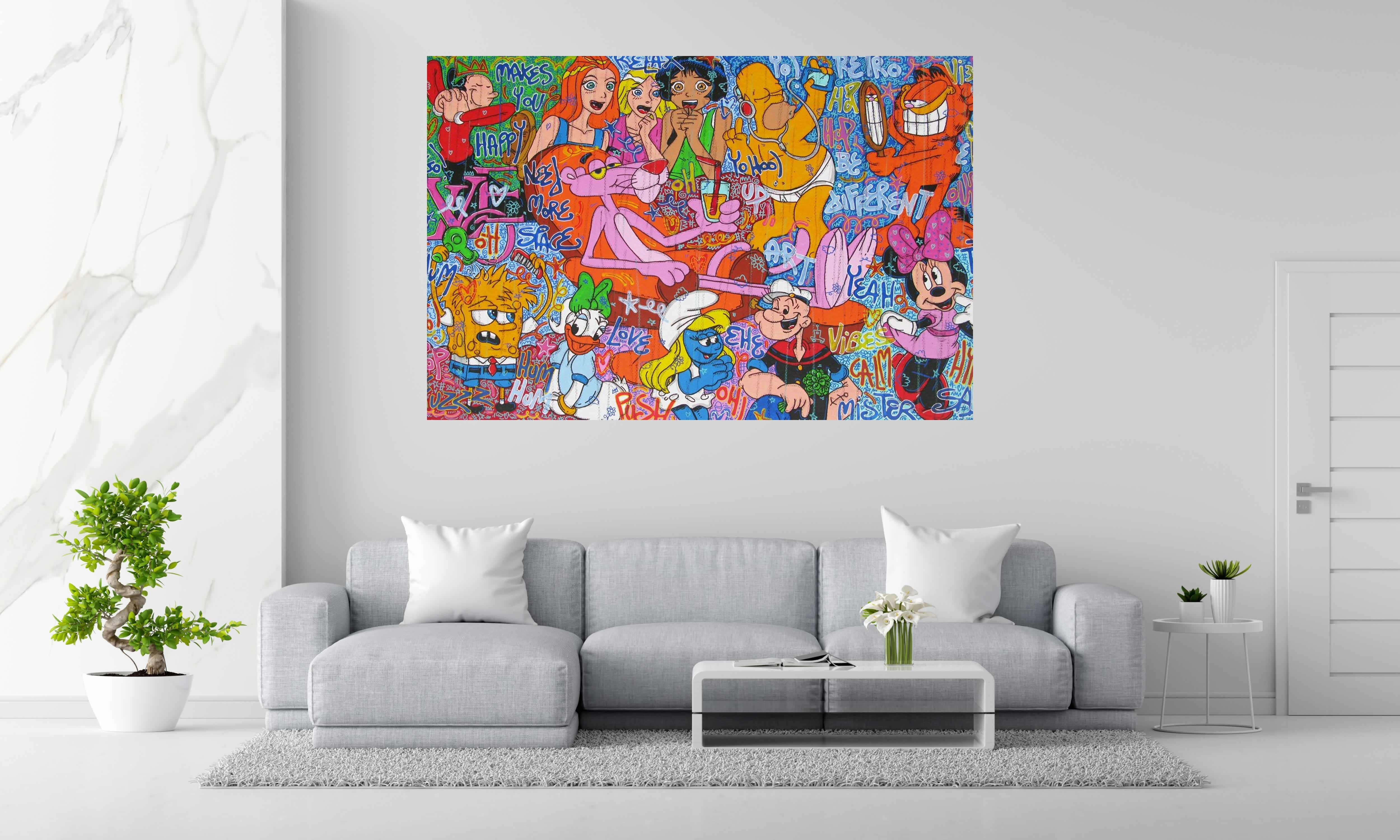 Tableau de RICO SAB a pour titre  Toons Party style street pop art dim : RICO SABprix:2200